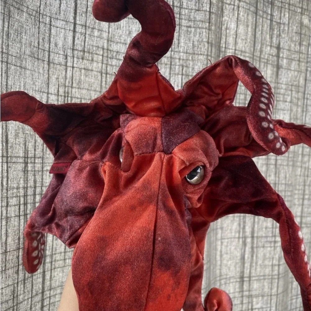 Folkmanis Red Plush Octopus hand puppet